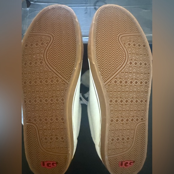 UGG Men's Brock Luxe White Cream Leather Sneakers with Gum Rubber Sole size 10 - Picture 10 of 12